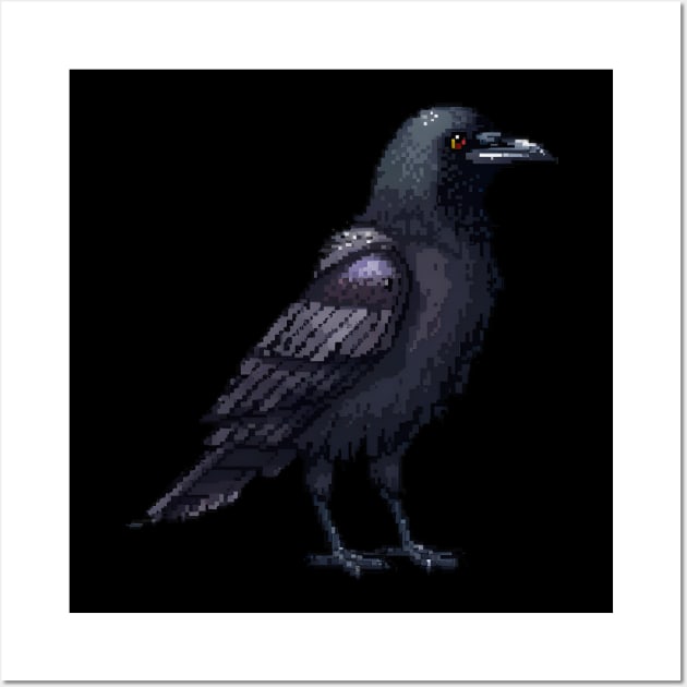 Crow in Pixel Form Wall Art by Animal Sphere